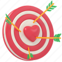 target, love, love target, aiming, archery, valentine, 3d