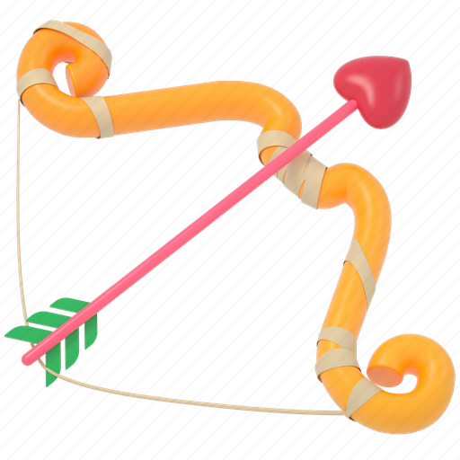 Cupid, bow, archery, valentine, cupid bow, arrow, 3d 3D illustration - Download on Iconfinder