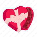 chocolate, box, love, valentine, romantic, romance, heart, element, valentine icon