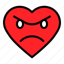 angry, emoji, emoticon, heart, valentine