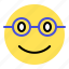emoji, emoticon, expression, glasses, smile 