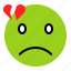 emoji, emoticon, expression, heartbreak, sad 