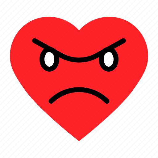 Angry, emoji, emoticon, heart icon - Download on Iconfinder