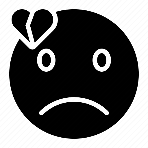 Emoji, emoticon, expression, heartbreak, sad icon - Download on Iconfinder