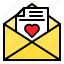 envelope, heart, letter, mail, romance 