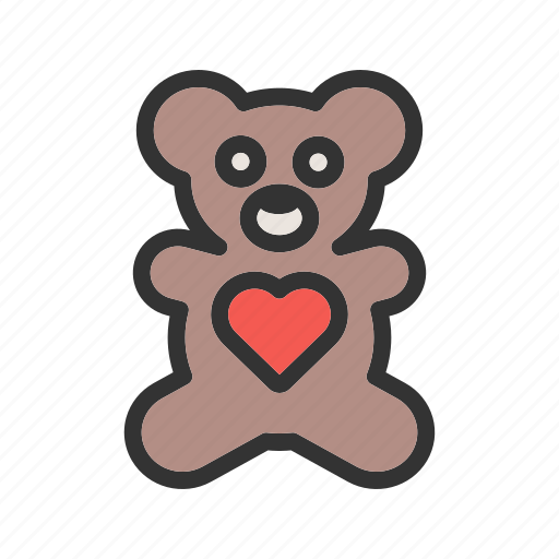 Bear, childhood, love, teddy, toy, valentine, valentines gift icon - Download on Iconfinder