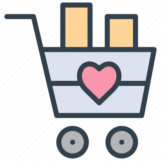Valentine, cart, basket, trolley, wedding, marriage icon - Download on Iconfinder