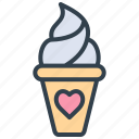 valentine, ice cream, dessert, romance, cake, sweets