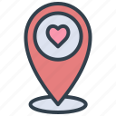 valentine, pin, location, romantic, marker, place 
