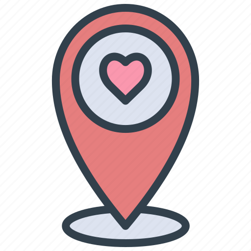 Valentine, pin, location, romantic, marker, place icon - Download on Iconfinder