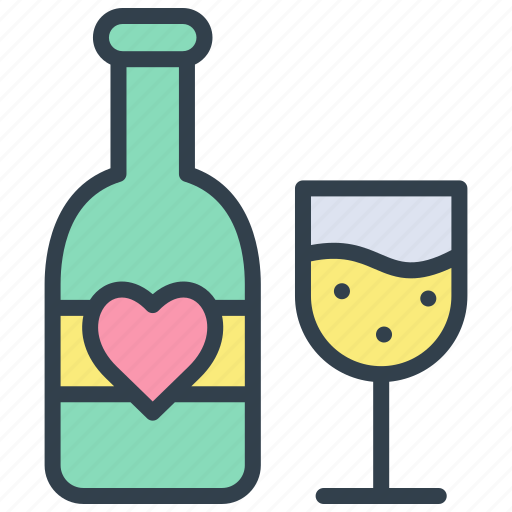 Valentine, wine, alcohol, beer, beverage, bottle icon - Download on Iconfinder