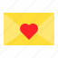 envelope, heart, letter, mail, romantic 