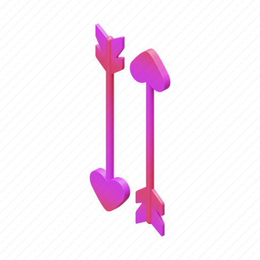 Valentine, arrows, isometric, heart, shape 3D illustration - Download on Iconfinder