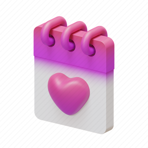 Valentine, calendar, isometric, schedule, date 3D illustration - Download on Iconfinder