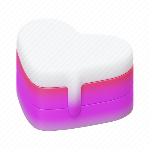 Valentine, heart, shaped, cake, isometric, dessert, sweet 3D illustration - Download on Iconfinder