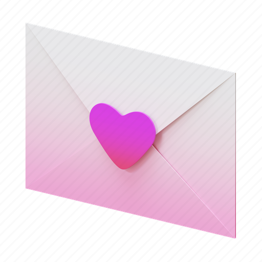Valentine, love, letter, isometric, mail, paper, heart 3D illustration - Download on Iconfinder