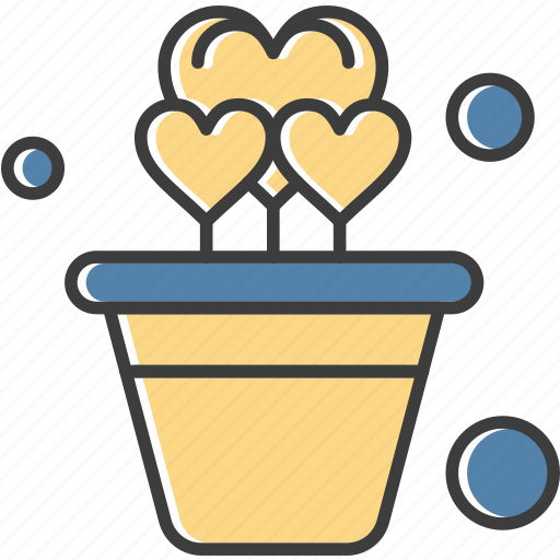 Flower, heart, pot, valentine icon - Download on Iconfinder