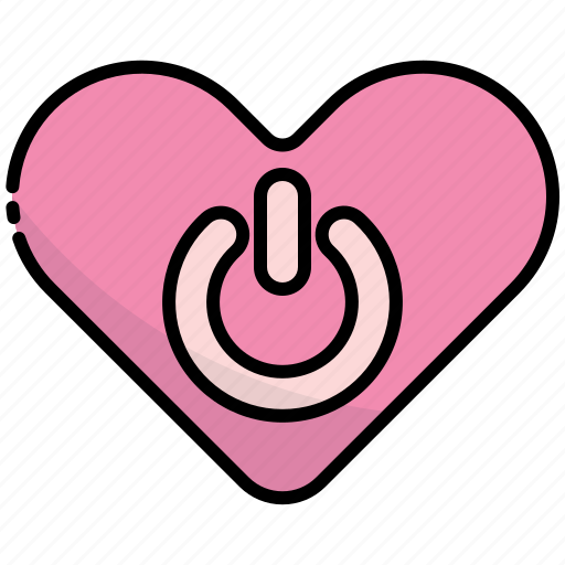 Power on, love, heart, power-button, power, button\ icon - Download on Iconfinder