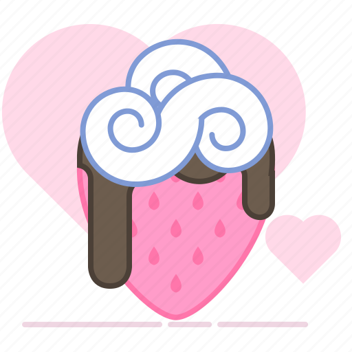 Aphrodisiac, chocolate, heart, strawberry, sweet, valentin, whipped cream icon - Download on Iconfinder