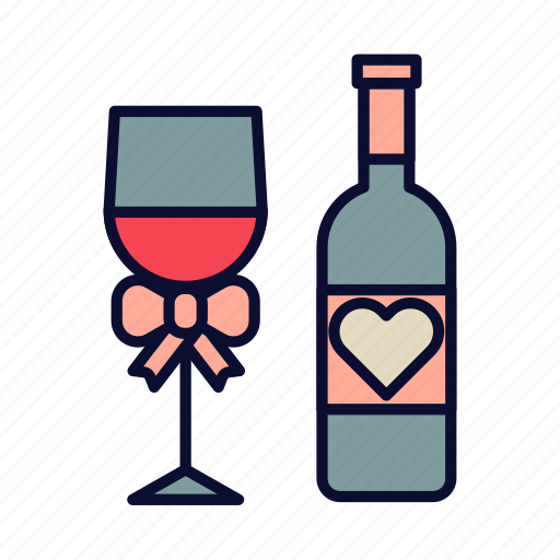 Drink, love, romance, valentine, valentines day, wine icon - Download on Iconfinder