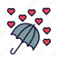 heart, love, rain, romance, umbrella, valentine, valentines day 