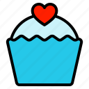 cupcake, valentine, love, heart, bakery