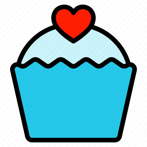 Cupcake, valentine, love, heart, bakery icon - Download on Iconfinder