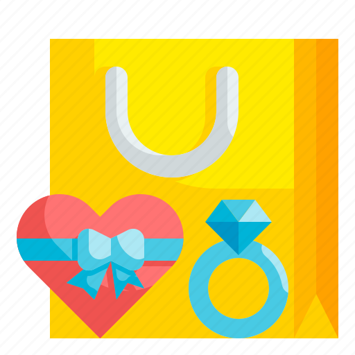 Shopping, bag, valentines, ring, heart, chocolates, gift icon - Download on Iconfinder