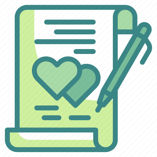 Contract, valentines, romantic, heart, document, register, marriage icon - Download on Iconfinder