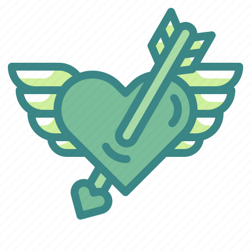 Heart, cupid, romantic, love, valentines, arrow, wing icon - Download on Iconfinder