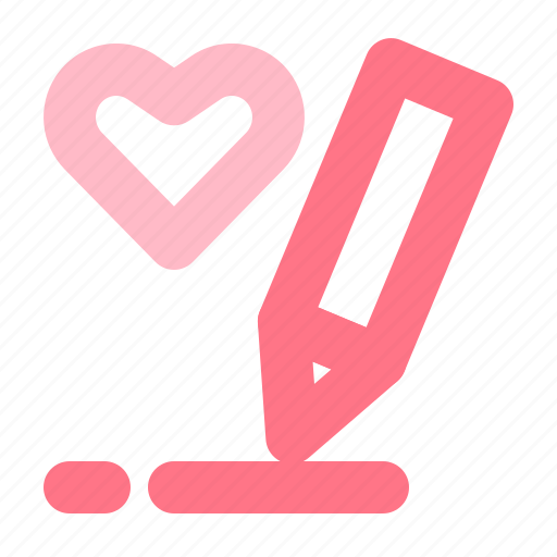 Valentines, love, pen, heart, letter, wr, ite icon - Download on Iconfinder