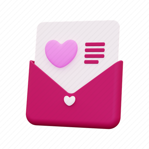 Love letter, romantic, valentine, romance, gift 3D illustration - Download on Iconfinder