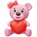 teddy, bear, love, gift, present, toy, valentine, kid, heart 