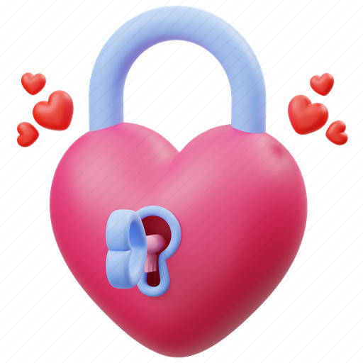 Love, lock, padlock, heart, secure, security, protection 3D illustration - Download on Iconfinder