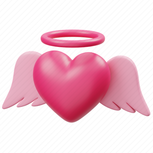 Love, wings, favorite, romance, couple, wedding, angel 3D illustration - Download on Iconfinder