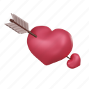 valentine, arrow, heart, pierce 