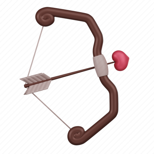 Valentine, cupid, bow, arrow, heart 3D illustration - Download on Iconfinder