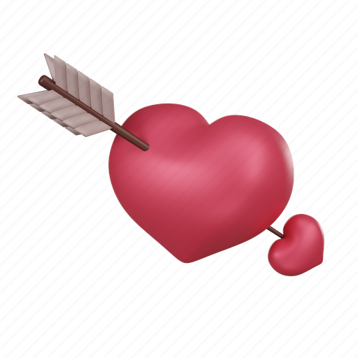 Valentine, arrow, heart, pierce 3D illustration - Download on Iconfinder