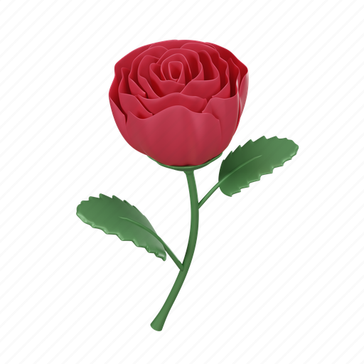 Valentine, rose, flower, romantic 3D illustration - Download on Iconfinder