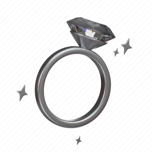 Valentine, diamond, engagement, ring, jewelry, wedding 3D illustration - Download on Iconfinder