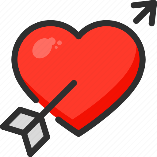 Arrow, day, heart, hit, love, valentines icon - Download on Iconfinder