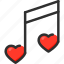 day, heart, love, melody, music, note, valentines 