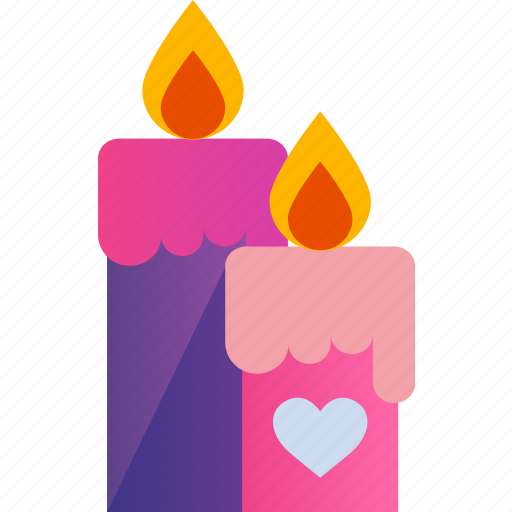 Candle, candles, heart, love, romance, valentine icon - Download on Iconfinder