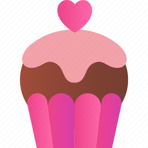 Cupcake, cake, heart, love, romance, valentine icon - Download on Iconfinder