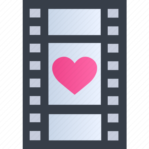 Movie, romance, cinema, film, heart, love, video icon - Download on Iconfinder