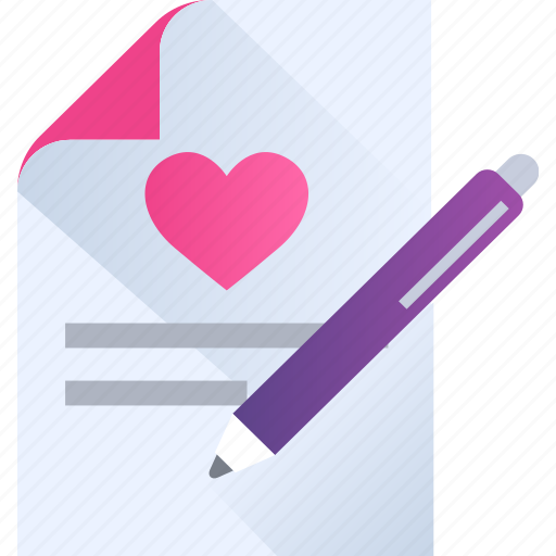 Letter, love, heart, romance, valentine, writting icon - Download on Iconfinder