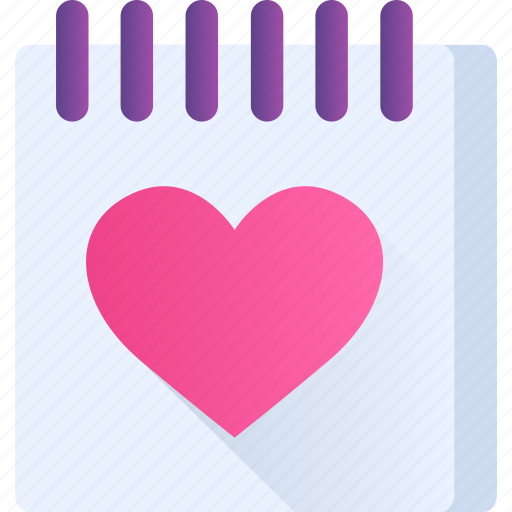Calendar, heart, love, romance, valentine, date, note icon - Download on Iconfinder