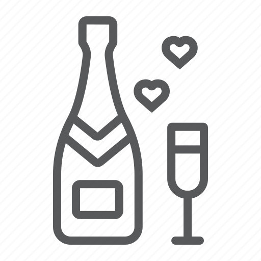 Alcohol, bottle, champagne, glass, holiday, love, valentine icon - Download on Iconfinder