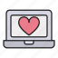 computer, day, heart, love, online, valentines 