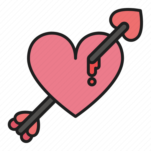 Arrow, bleeding, day, heart, inlove, love, valentines icon - Download on Iconfinder